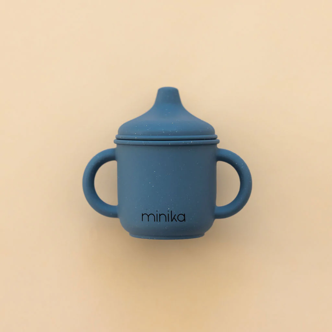 Minika Minika - Verre à Bec en Silicone avec Poignées, Indigo