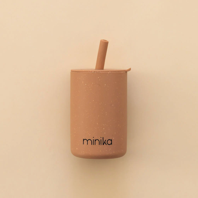 Minika Minika - Verre avec Paille et Couvercle, Amande