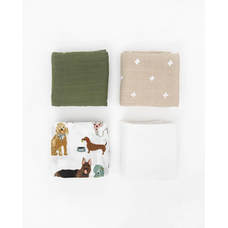 Little Unicorn Little Unicorn - Cotton Muslin Mini Blankets, Woof