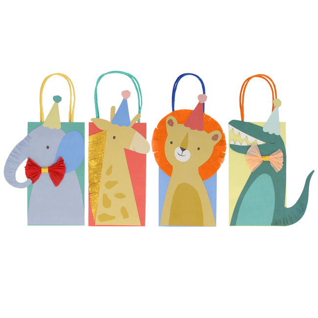 Meri Meri Meri Meri - Set of 8 Paper Party Bags, Animal Parade