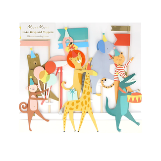 Meri Meri Meri Meri - Cake Wrap and Toppers Kit, Animal Parade