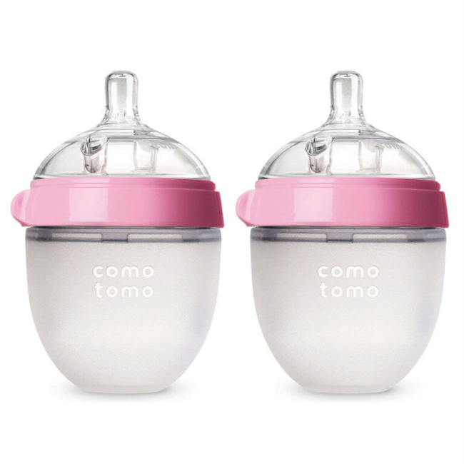 Como Tomo Como Tomo - Set of 2 Breastfeeding Baby Bottles 150ml, Pink
