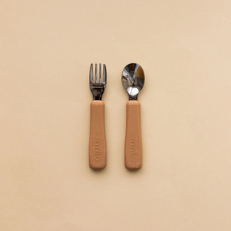 Minika Minika - Fork and Spoon Set, Almond