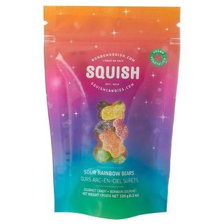 Squish Squish - Vegan Gummies 120g, Sour Rainbow Bears