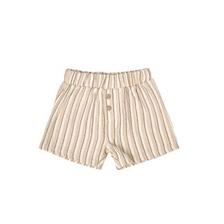 Quincy Mae Quincy Mae - Woven Button Short, Clay Stripe