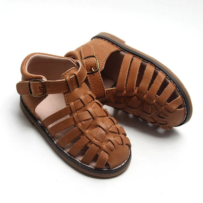 Consciously Baby Consciously Baby - Hard Sole Leather Indie Sandal, Walnut