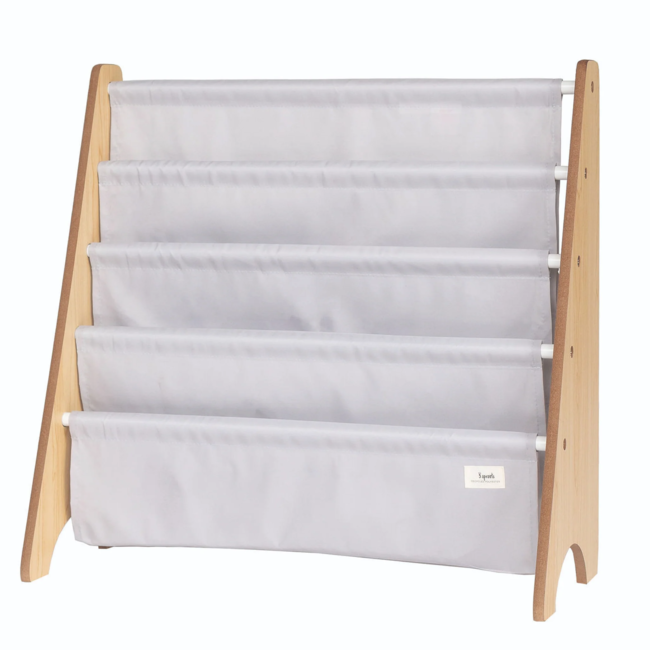 3 sprouts 3 Sprouts - Recycled Fabric Book Rack, Light Grey