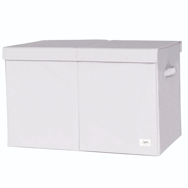 3 sprouts 3 Sprouts - Recycled Fabric Folding Storage Chest, Light Grey