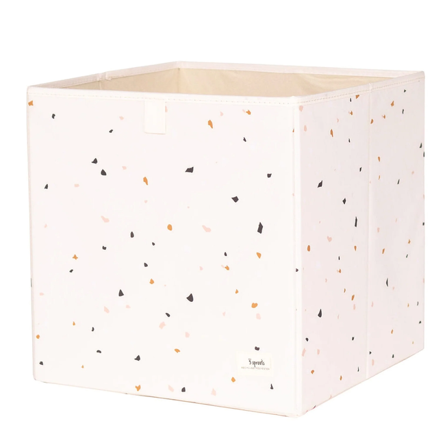 3 sprouts 3 Sprouts - Recycled Fabric Storage Box, Terrazzo Cream