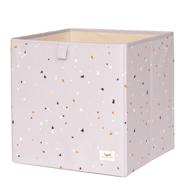 3 sprouts 3 Sprouts - Recycled Fabric Storage Box, Terrazzo Light Grey