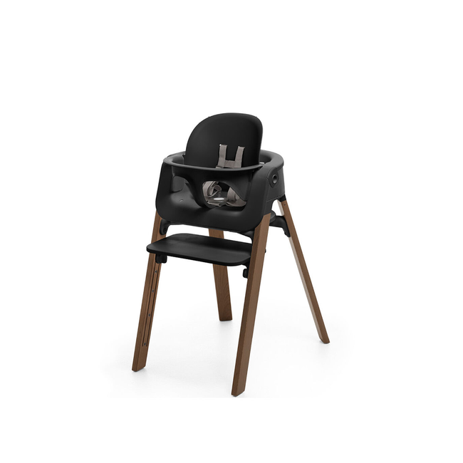 Stokke Stokke Steps - High Chair, Golden Brown Legs, Black Baby Set and Seat