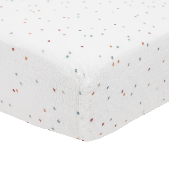 Little Unicorn Little Unicorn - Organic Cotton Muslin Crib Sheet, Dots