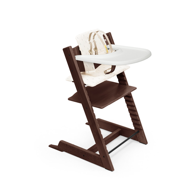 Stokke Stokke Tripp Trapp - High Chair Set with Cushion and Tray, Walnut Wheat Cream