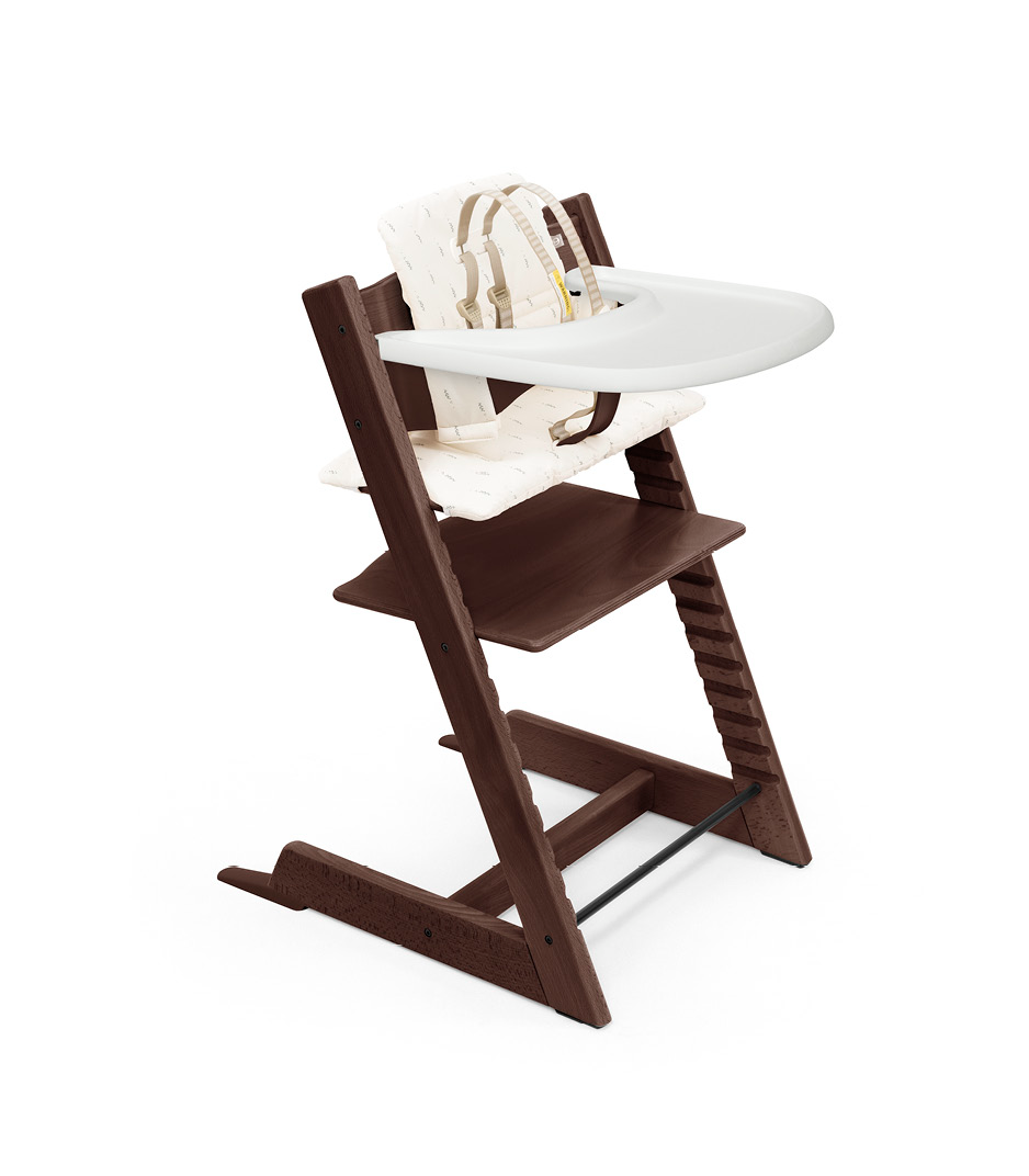 Stokke Tripp Trapp - High Chair Set with Cushion and Tray, Walnut Whea -  Charlotte et Charlie