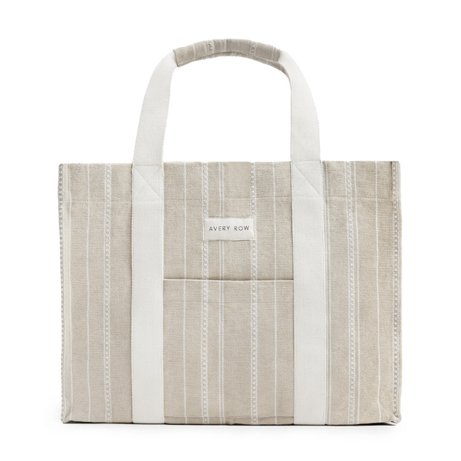 Avery Row - Woven Tote Bag, Natural - Charlotte et Charlie