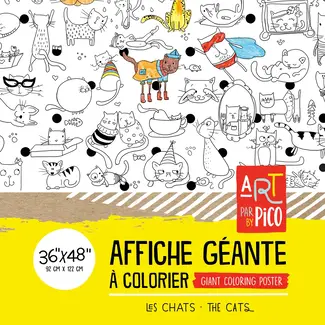 Pico Tatouages Temporaires Pico Tatoo - Giant Coloring Page, The Cats