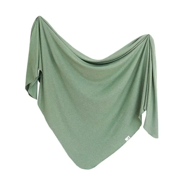 Copper Pearl Copper Pearl - Ribbed Knit Swaddle Blanket, Clover