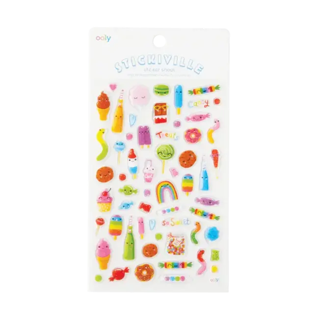 Ooly Ooly - Stickiville Glitter Stickers, Candy Shoppe