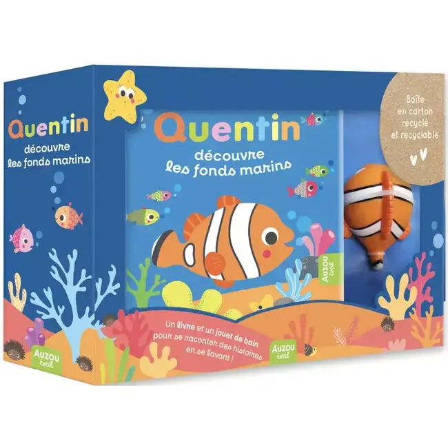 Auzou Auzou - Coffret de Bain, Quentin Découvre les Fonds Marins