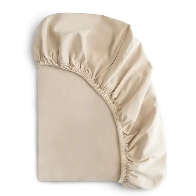 Mushie Mushie - Organic Cotton Stretchy Crib Sheet, Fog