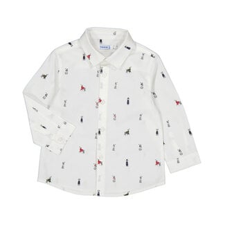 Mayoral Mayoral - Cotton Shirt, White Dogs