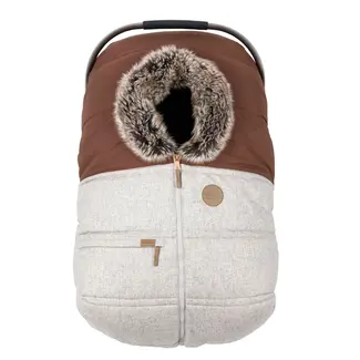 Petit Coulou Petit Coulou - Mild Winter Baby Car Seat Cover 2 in 1, Wool Choco-Latte