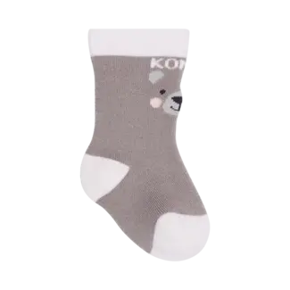 Kombi Kombi - Pair of Warm Baby Animal Socks, Bear Platinum