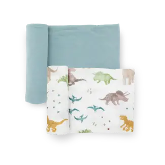 Little Unicorn Little Unicorn - Paquet de 2 Couvertures Extensibles, Amis des Dinosaures