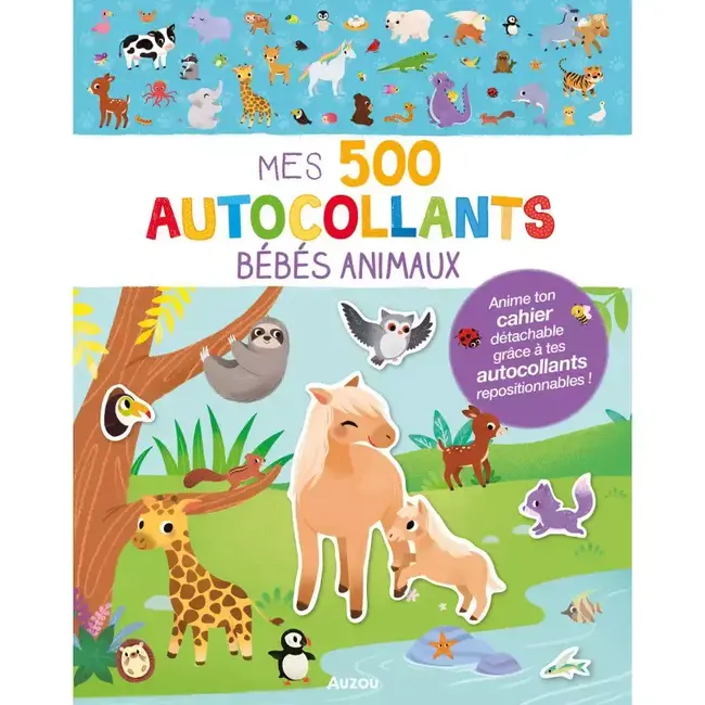 Auzou Auzou - My 500 Removable Stickers, Baby Animals