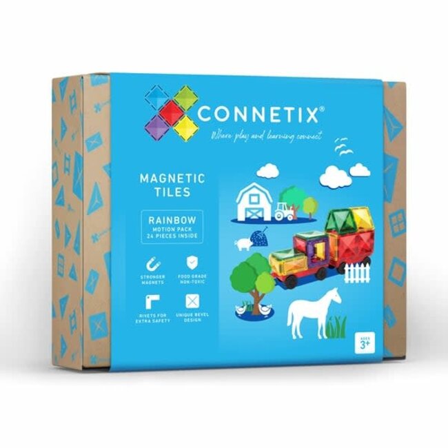 Connetix Connetix - Jeu de Construction avec Tuiles Magnétiques, Véhicule de 24 Pièces