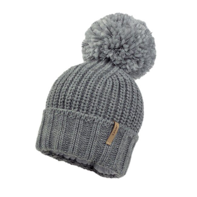 Jamiks Jamiks - Tuque à Pompon en Tricot Hana, Gris