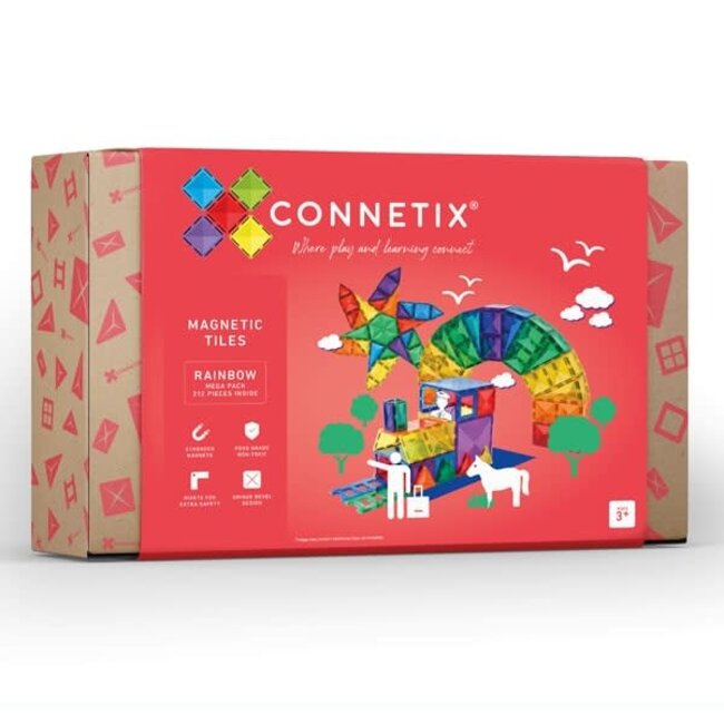 Connetix Connetix - Jeu de Construction avec Tuiles Magnétiques, Méga Ensemble de 212 Pièces