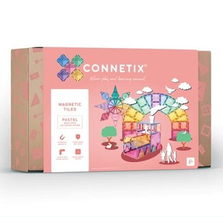 Connetix Connetix - Jeu de Construction avec Tuiles Magnétiques, Méga Ensemble Pastel de 202 Pièces
