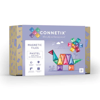 Connetix Connetix - Jeu de Construction avec Tuiles Magnétiques, Mini Ensemble Pastel de 32 Pièces
