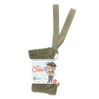 Silly Silas Silly Silas - Granny Teddy Footed Tights with Braces, Olive