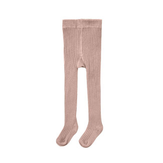 Quincy Mae Quincy Mae - Organic Cotton Ribbed Tights, Mauve