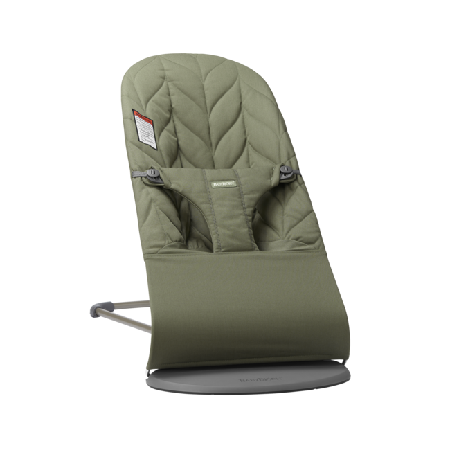 BabyBjörn BabyBjörn - Transat Bouncer Bliss, Cadre Gris Foncé, Tissé Pétale Vert Foncé