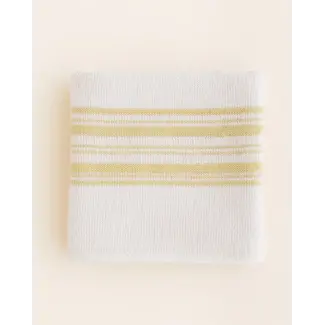 Hvid Knitwear Hvid Knitwear - Couverture en Laine de Mérinos Gilbert, Blanc et Jaune