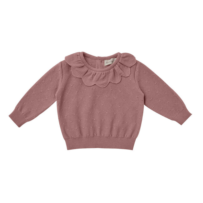 Quincy Mae Quincy Mae - Petal Knit Sweater, Fig