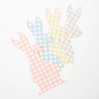 Meri Meri Meri Meri - Pack of 16 Paper Napkins, Gingham Bunny