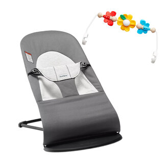 BabyBjörn BabyBjörn - Ensemble Transat Bouncer Bliss et Jouet Amis Volants, Gris Foncé