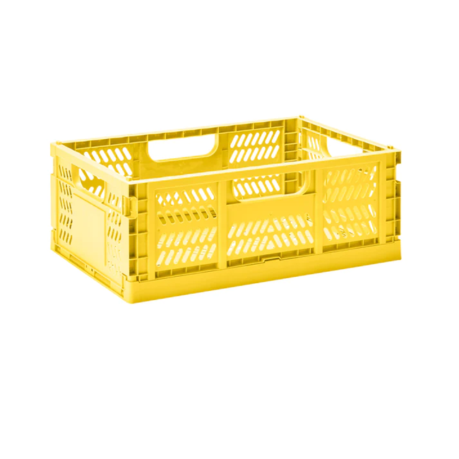 3 sprouts 3 Sprouts - Caisse de Rangement Pliante, Large, Jaune