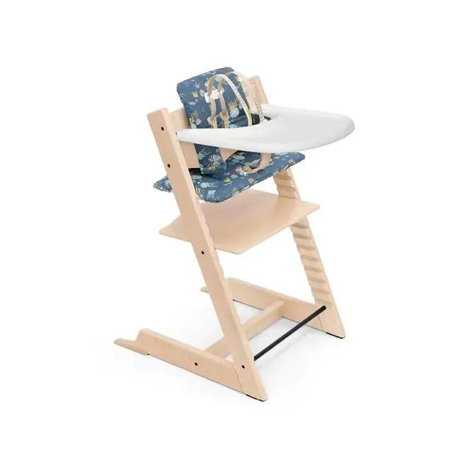 Stokke Tripp Trapp - High Chair Set with Cushion and Tray, Walnut Whea -  Charlotte et Charlie