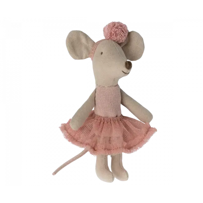 Maileg Maileg - Little Sister Mouse Ballerina, Pink