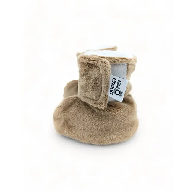 Bébé Ô chaud Bébé Ô Chaud - Pantoufles à Velcro pour Bébé, Taupe