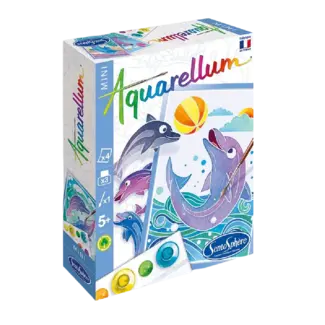 Aquarellum Aquarellum - Mini Watercolor Painting Kit, Dolphins