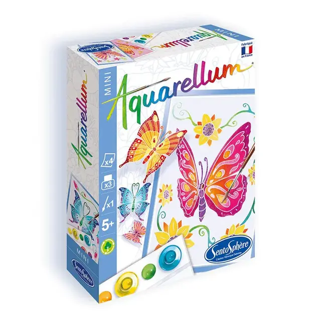 Aquarellum Aquarellum - Mini Watercolor Painting Kit, Butterflies