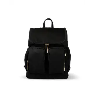 OiOi OiOi - Nylon Nappy Backpack, Black and Gold