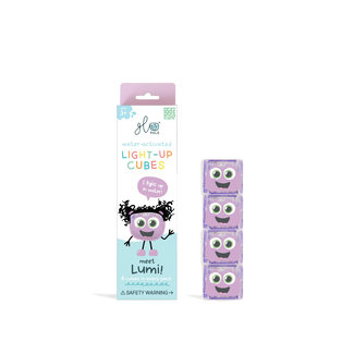 Glo Pals Glo Pals - Pack of 4 Water-Activated Light Up Cubes, Lumi 2.0