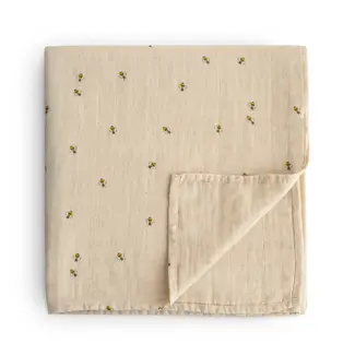 Mushie Mushie - Muslin Swaddle Blanket Organic Cotton, Bees